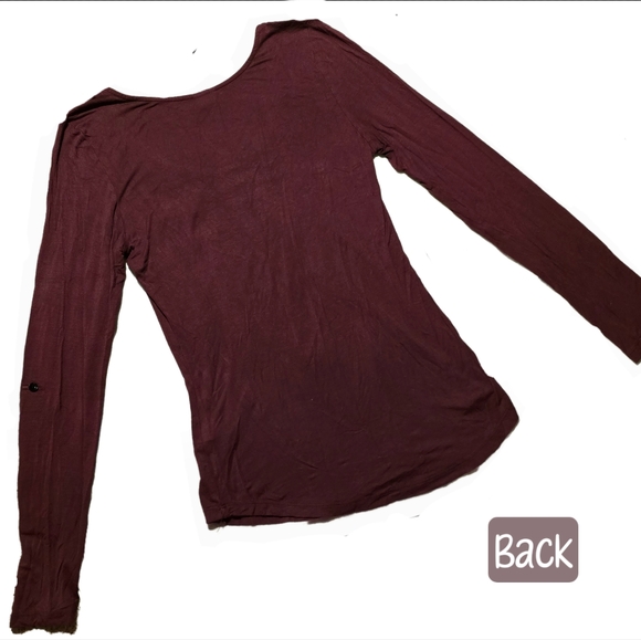 🟣Vanity Burgundy Black cOwl Chain Sequin Lace Embroidered Top Size Medium - Picture 9 of 12